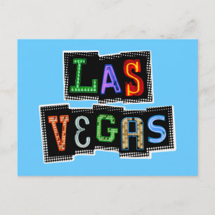 Postal Retro Las Vegas Neón