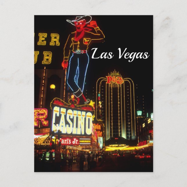 Postal Retro Las Vegas Neon Rótulos Viajes vintage (Anverso)
