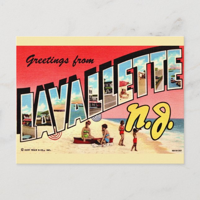 Postal Retro Lavallette NJ (Anverso)