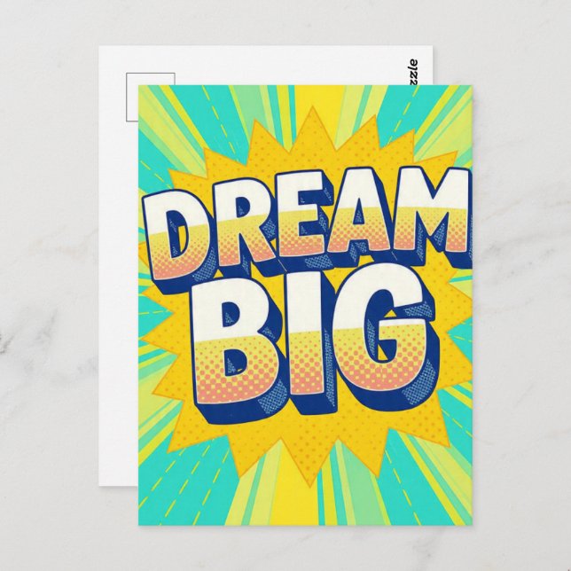 Postal Retro lettering dream big text (Anverso / Reverso)