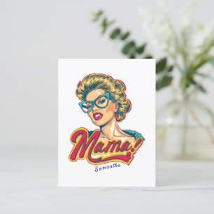 Postal Retro mamá pop art 2 personalizado