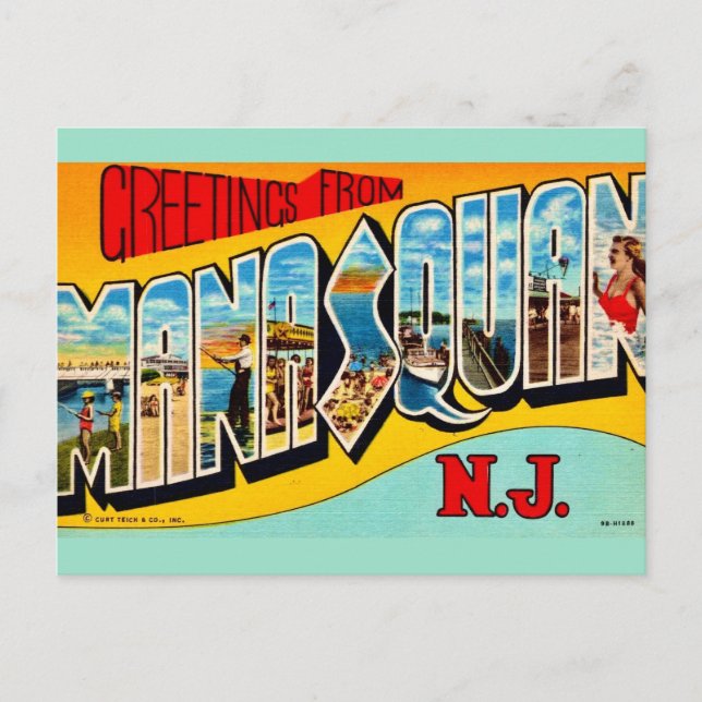 Postal Retro Manasquan NJ (Anverso)