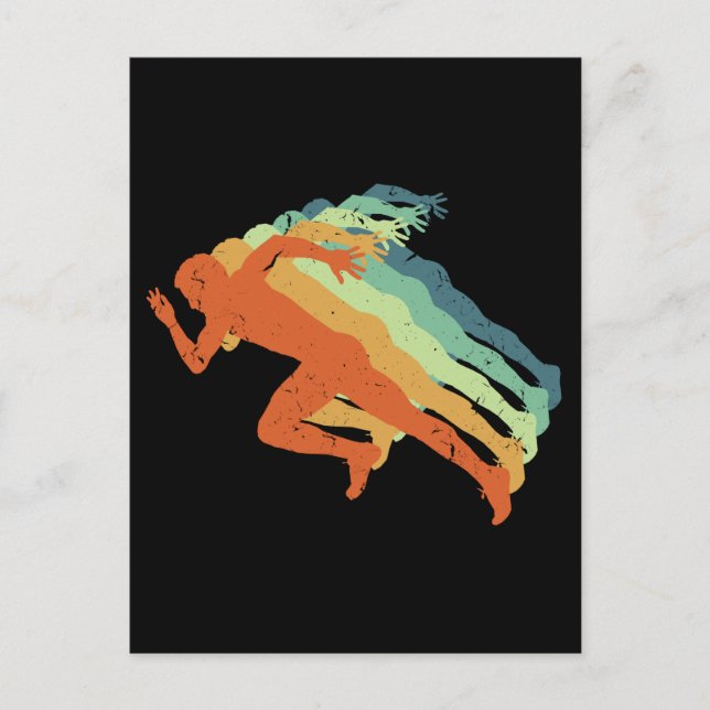 Postal Retro Marathon Runner Running Player Sports Fan (Anverso)