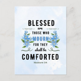 Postal Retro Matthew 5:4 Verso de la Biblia
