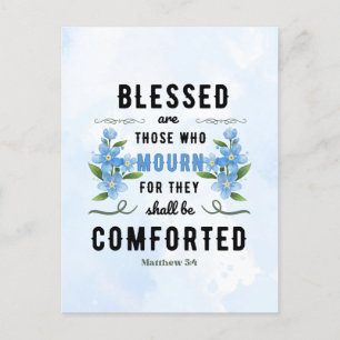 Postal Retro Matthew 5:4 Verso de la Biblia