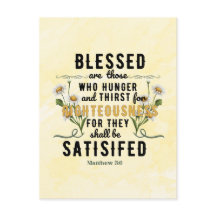 Retro Matthew 5:6 Daisies acuarela