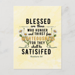 Postal Retro Matthew 5:6 Daisies acuarela