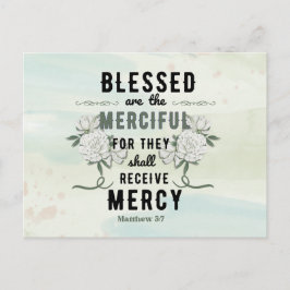 Postal Retro Matthew 5:7 Biblia Verse Postcard