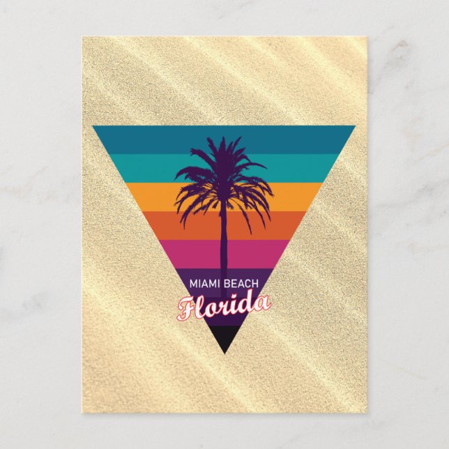 Postal Retro Miami Beach Florida Travel (Anverso)