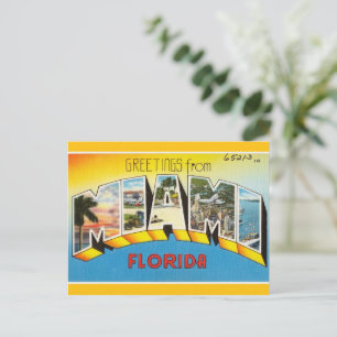 Postal Retro Miami Florida.