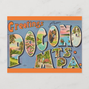 Postal Retro Montañas Pocono