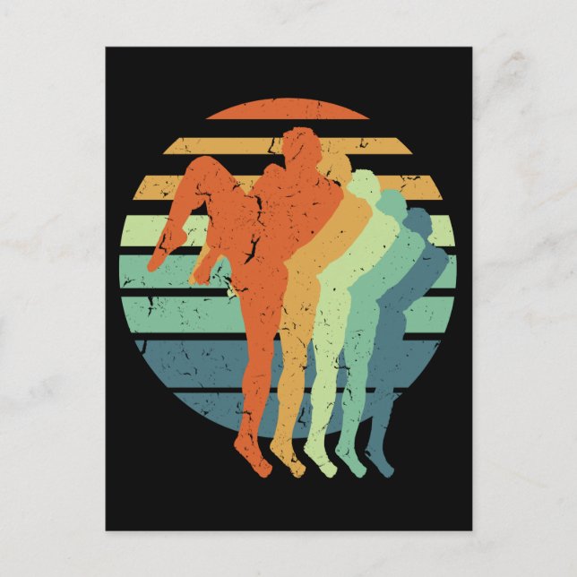 Postal Retro Muay Thai Boxing Sports Kickboxing Boxer Fan (Anverso)
