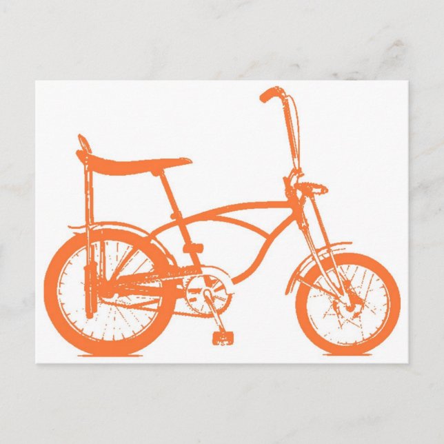 Postal Retro Naranja Krate Banana Seat Bike (Anverso)