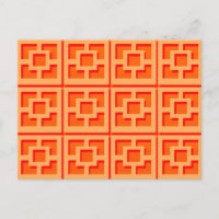 Retro Naranja Trellis Postcard