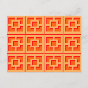 Postal Retro Naranja Trellis Postcard