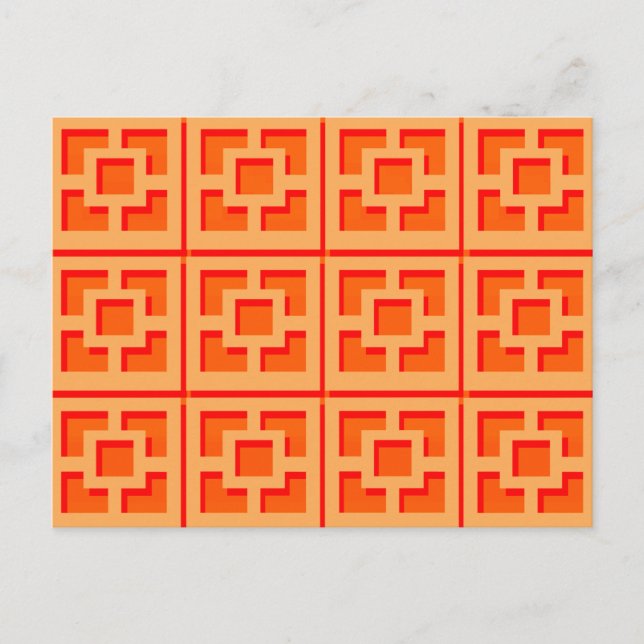Postal Retro Naranja Trellis Postcard (Anverso)