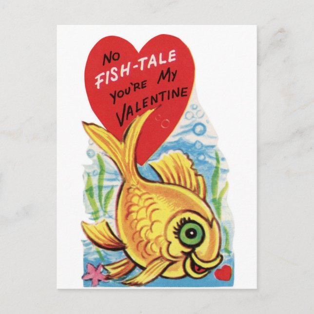 Postal Retro No Pescado Con Corazón (Anverso)