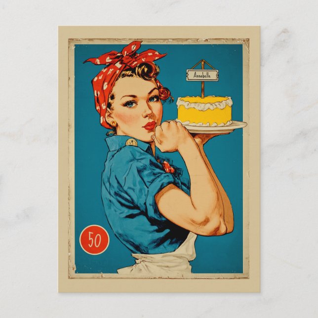 Postal Retro Panadera Pin-Up (Anverso)