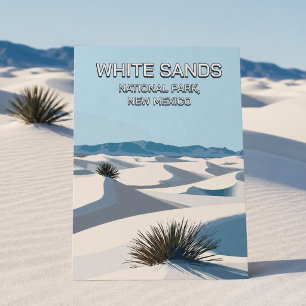 Postal Retro Parque Nacional White Sands Nuevo México Vin