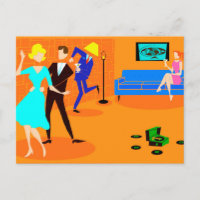 Postal Retro Personalizado Fiesta Cóctel