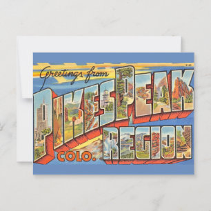 Postal Retro Pikes Peak Colorado 