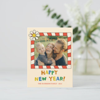 Postal Retro Pop Frame New Year Photo 
