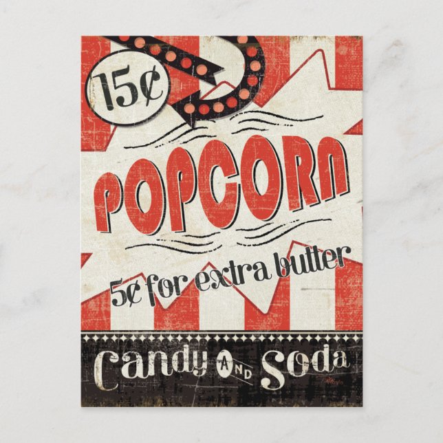 Postal Retro Popcorn (Anverso)