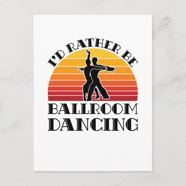 Postal Retro Prefiero Bailar en salón de baile (Anverso)