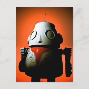 Postal Retro Recortado Toy Robot 01