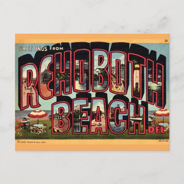 Postal Retro Rehoboth Beach  (Anverso)