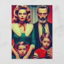 Retro retro retrato familiar tembloroso