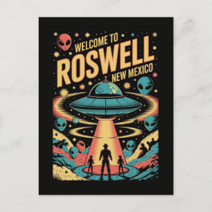 Postal Retro Roswell Nuevo México Alien UFO