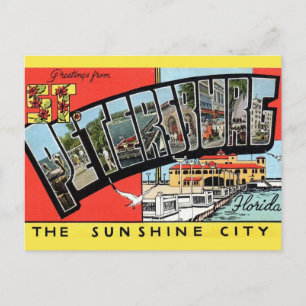 Postal Retro San Petersburgo Florida 