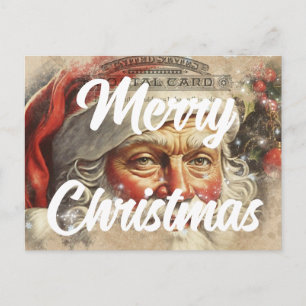 Postal Retro Santa Feliz Navidad