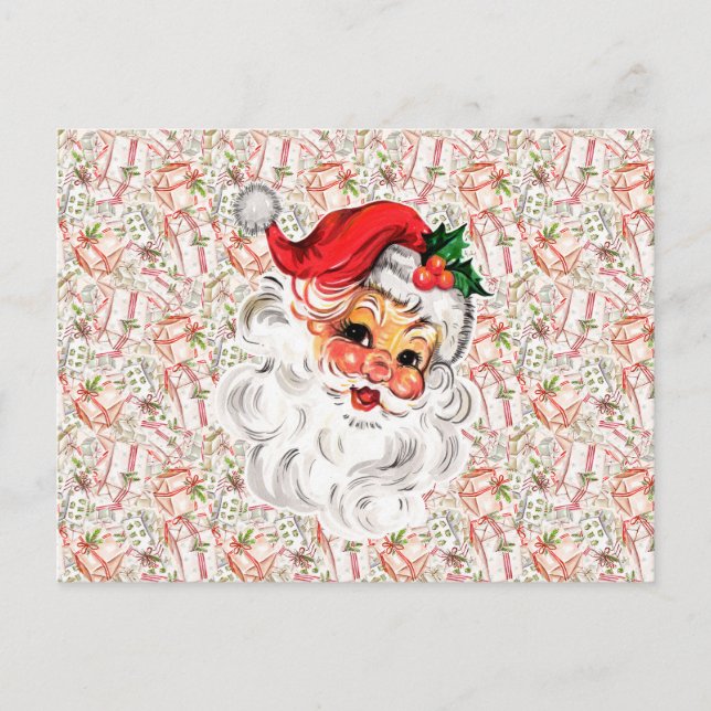 Postal Retro Santa Holiday Postcard (Anverso)