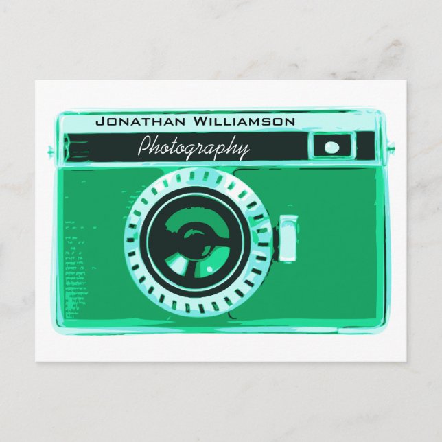 Postal Retro Seafoam Green Camera (Anverso)