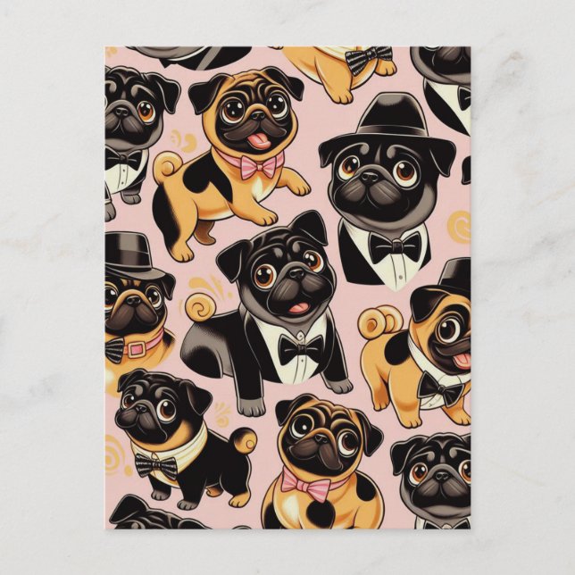 Postal Retro Seamless Cum Pug (Anverso)