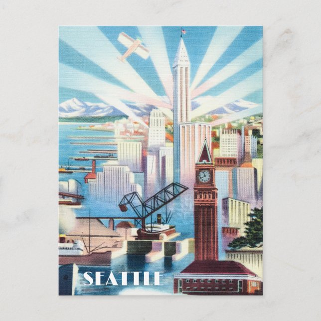 Postal Retro Seattle (Anverso)