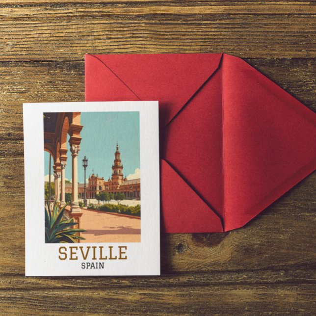 Postal Retro Seville Spain Andalusia Architecture (Retro Seville Spain Andalusia Architecture Postcard)
