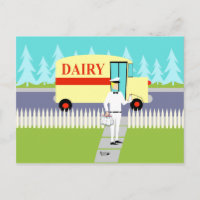 Postal Retro Small Town Milkman
