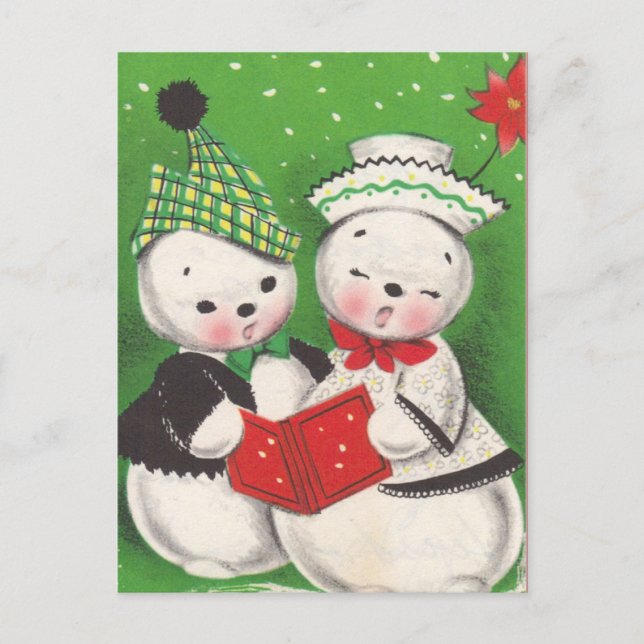 Postal Retro Snowman (Anverso)