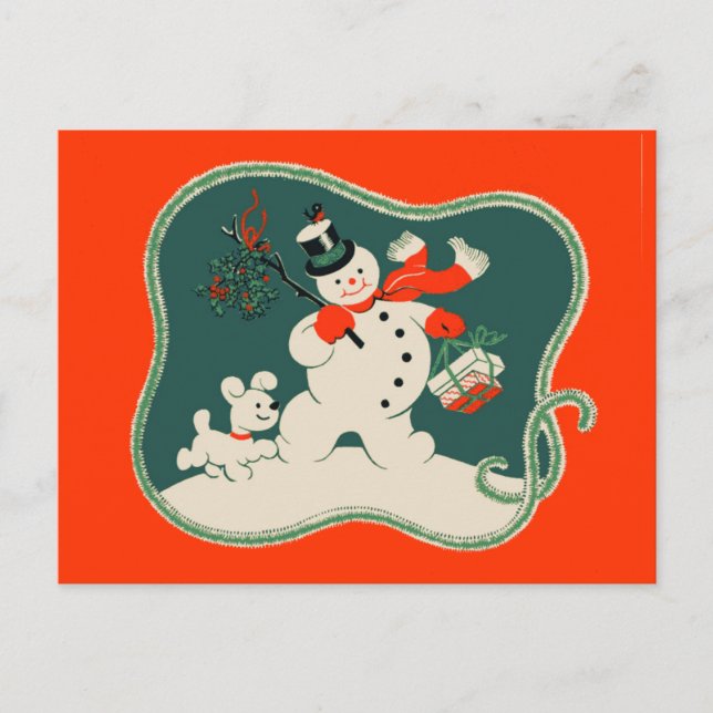 Postal Retro Snowman (Anverso)