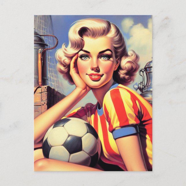 Postal Retro Soccer Pin Up (Anverso)
