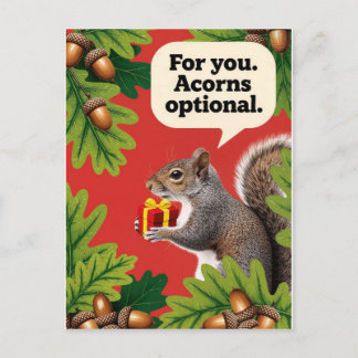 Postal Retro Squirrel with gift parcel greeting