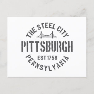 Postal Retro Steel City Pittsburgh Pennsylvania Yinz vint