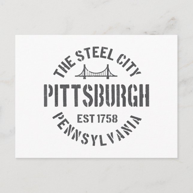 Postal Retro Steel City Pittsburgh Pennsylvania Yinz vint (Anverso)