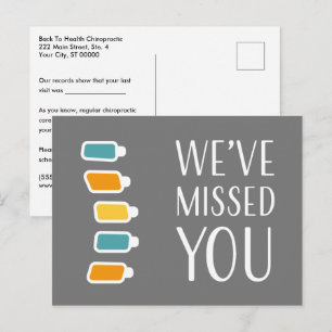 Postal Retro Te Hemos Extrañado Recordatorio Quiropráctic