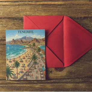 Postal Retro Tenerife Islas Canarias España Playa 