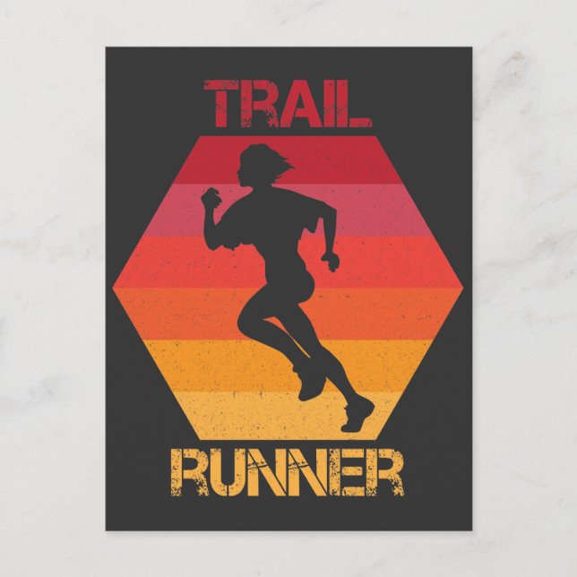 Postal Retro Trail Runner Mountain Running Athlete Sport (Anverso)