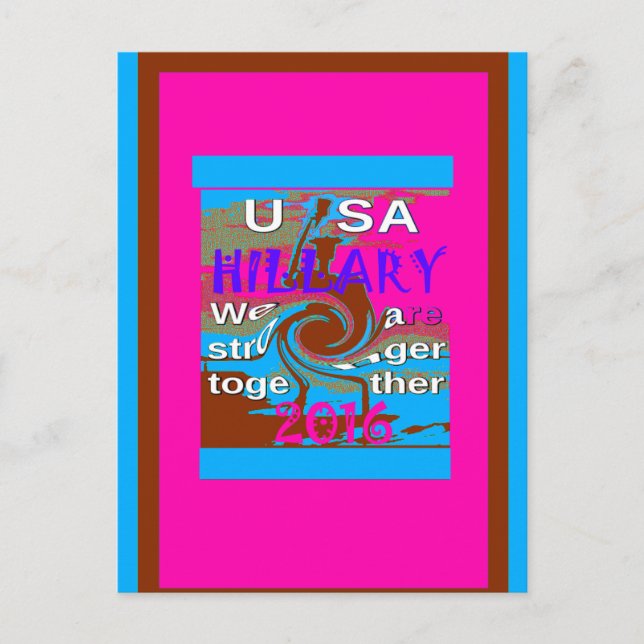 Postal Retro USA Stronger Together Resumen Imprimir arte (Anverso)